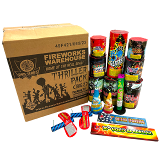 Assorted fireworks pack with colorful designs